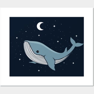 Whale in space Posters and Art